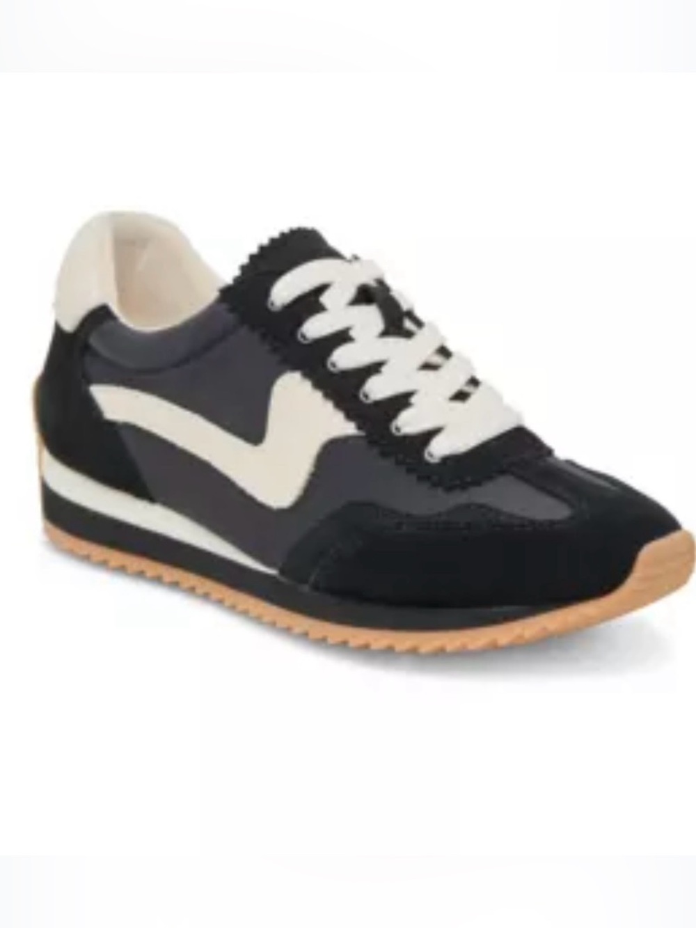 Dolce Vita Black and Cream Be Noticed Retro Runner Sneakers